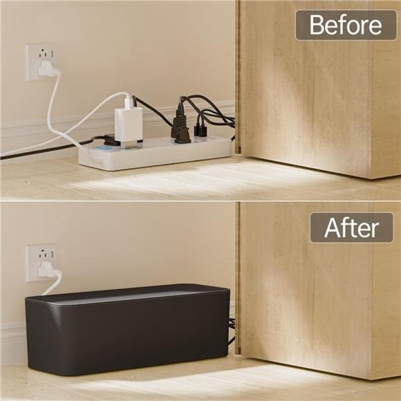 Cable Management Box, 2 Pack Cable Organizer Box, Large and Medium Size Cord Box - Picture 5 of 7